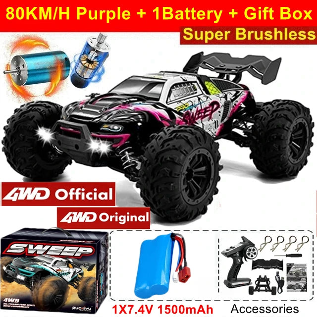 4WD Super Brushless High-Speed RC Truck (1:16)