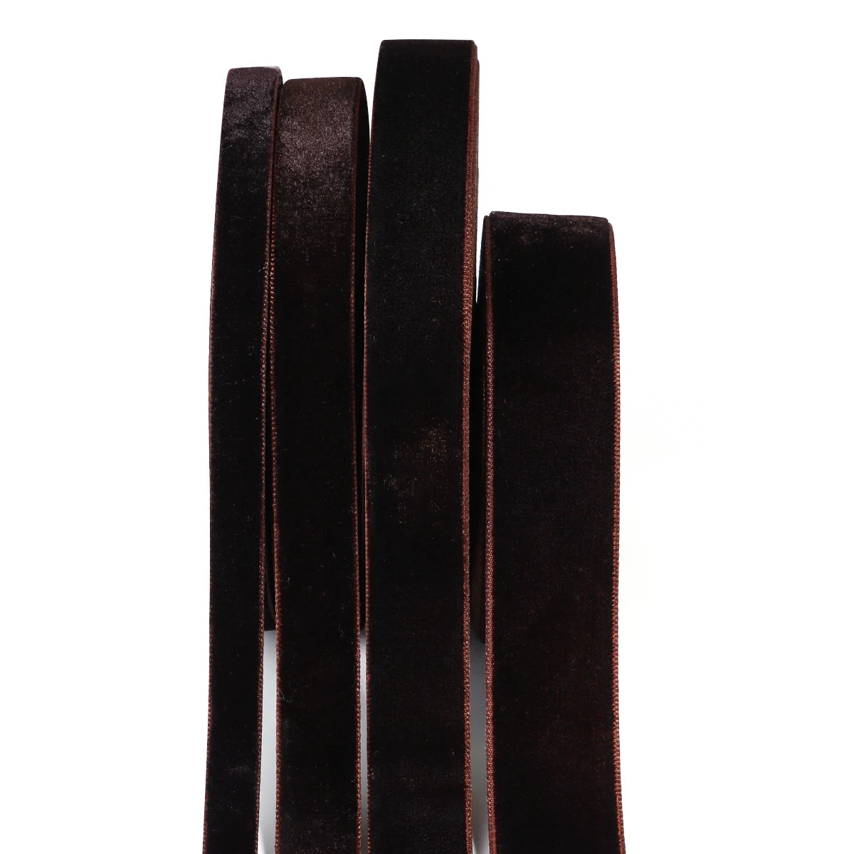 Deep Brown Velvet Ribbon – Single-Face Flocked Polyester Ribbon for Christmas Crafts, Gift Wrapping & Holiday Décor