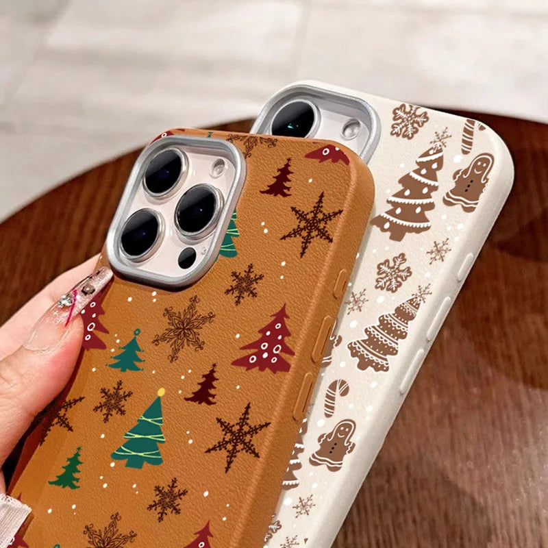 Christmas Tree Matte Leather Phone Case