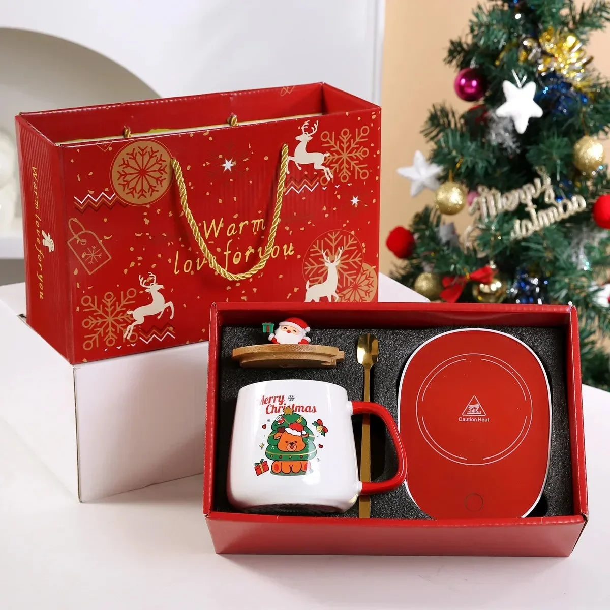Santa Claus Thermostat Mug Set – 55°C Warm Cup