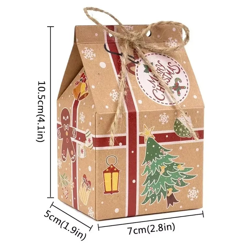 Christmas Kraft Paper Gift Bags – Candy, Cookie & Snack Packaging Boxes