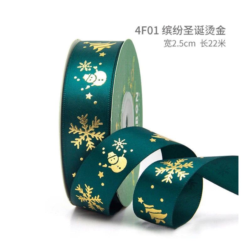 Printed Christmas Ribbon – 5 Yards Polyester Craft Ribbon