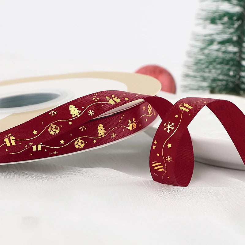 Printed Christmas Ribbon – 5 Yards Polyester Craft Ribbon