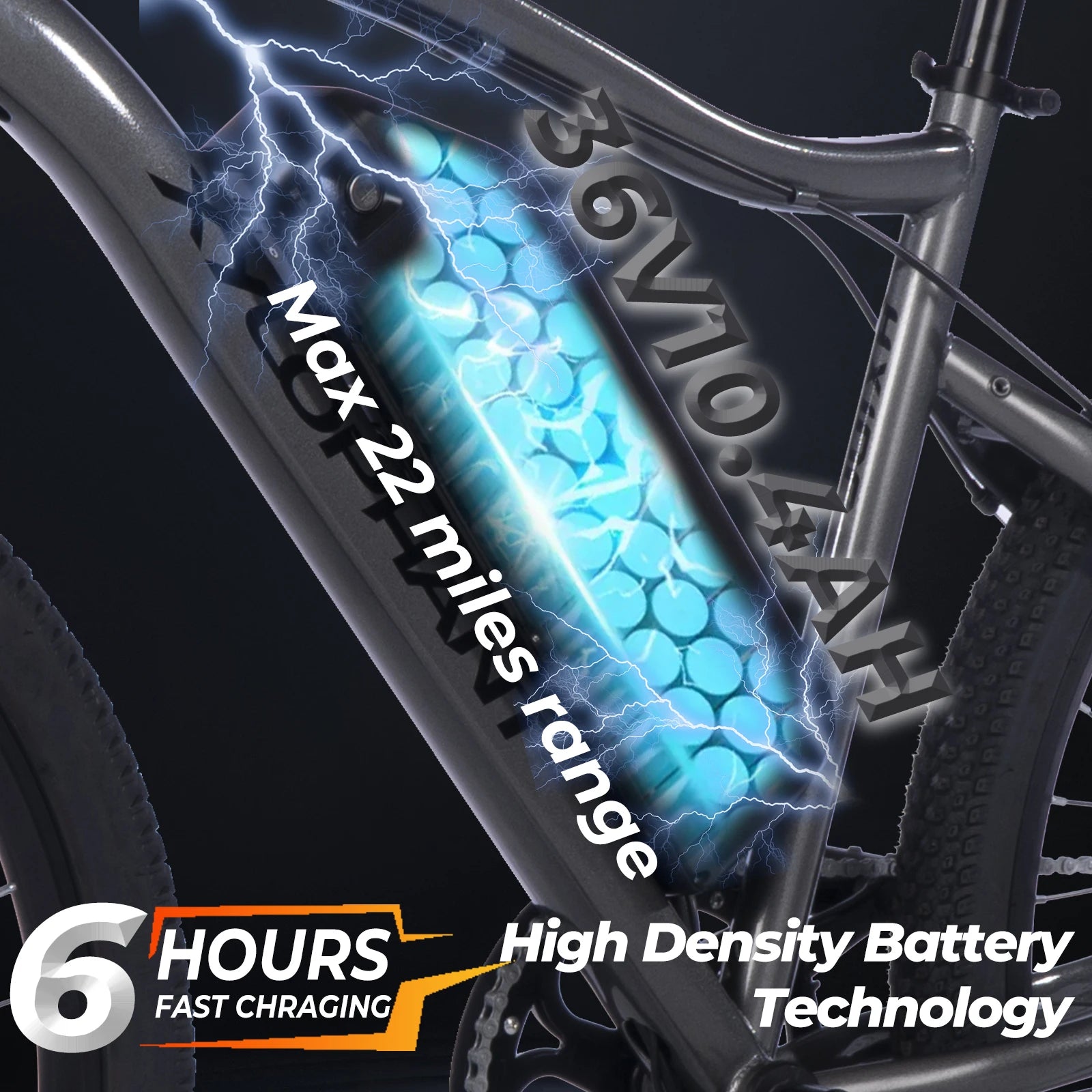 26" Electric Mountain Bike – 500W Motor, 23MPH, Long-Range Lithium Battery