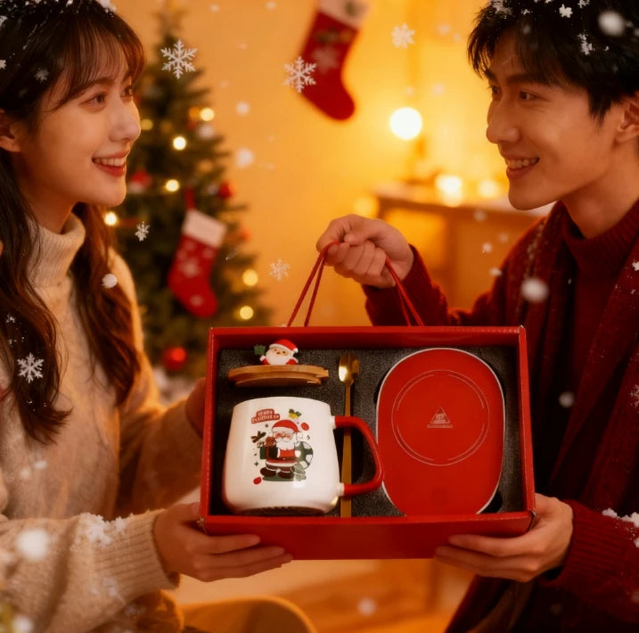 Santa Claus Thermostat Mug Set – 55°C Warm Cup