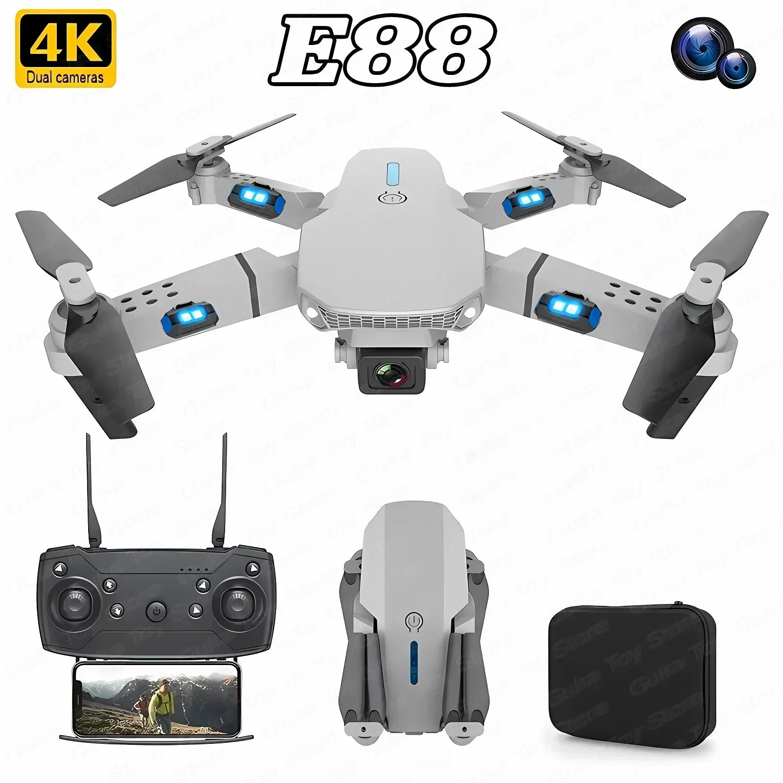 E88 Pro Foldable FPV Drone – 4K/1080P HD Camera