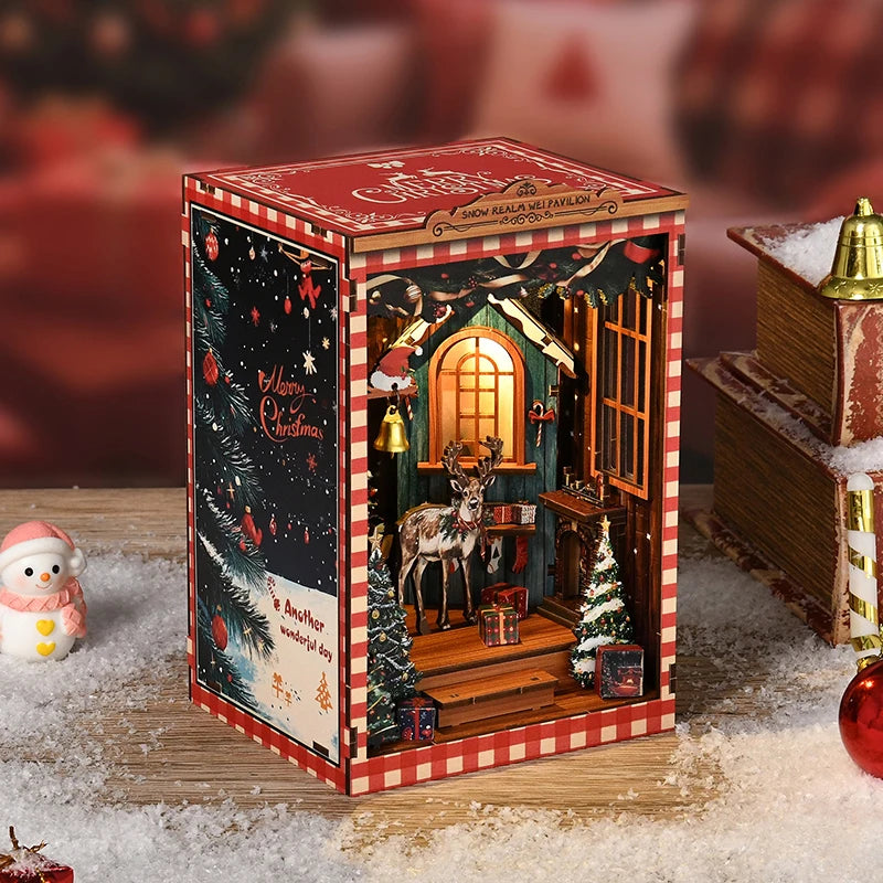 DIY Snow Globe Miniature Book Nook – 3D Wooden Puzzle Kit