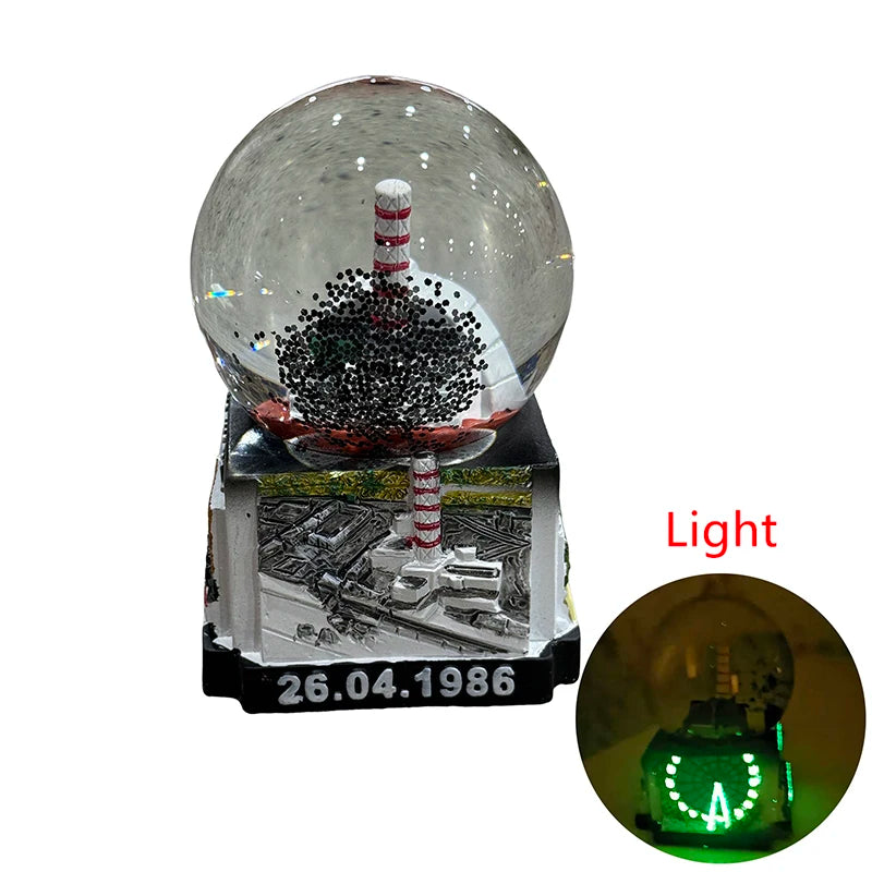 Chernobyl Pripyat Nuclear Power Plant Memorial Snow Globe