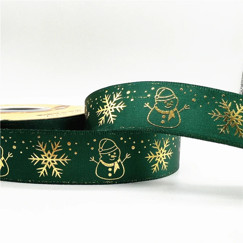 5 Yards Printed Christmas Satin Ribbon – 1" Holiday Craft & Gift Wrap Ribbon