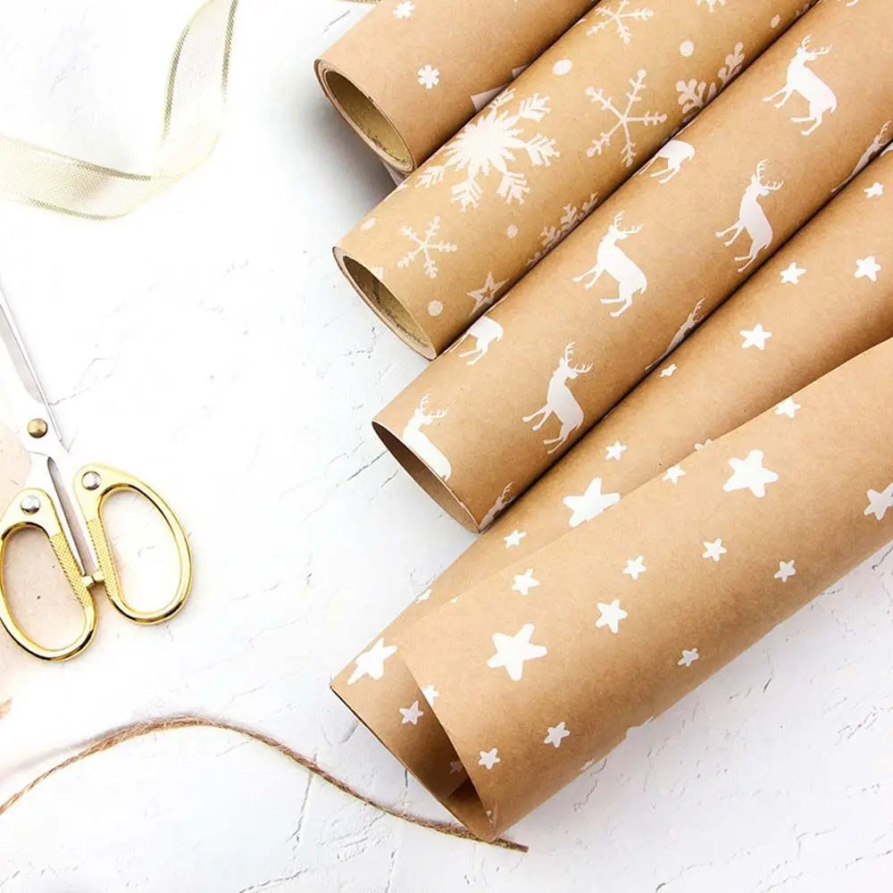 Snowflake Kraft Paper Christmas Wrapping Sheet – 40×100cm