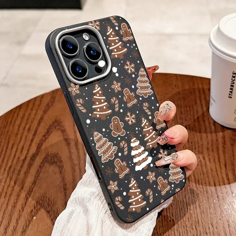 Christmas Tree Matte Leather Phone Case