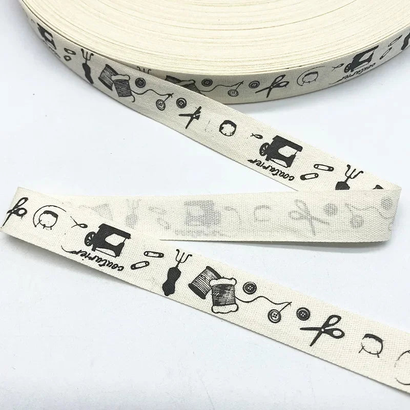 Christmas Printed Polyester Cotton Ribbon –  Single-Face Ribbon for Gift Wrapping, Holiday Crafts & Party Decorations