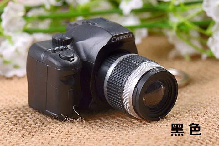 Mini SLR Camera Keychain with LED Flashlight – Colorful Metal Key Ring for Car Keys, Bags & Gifts