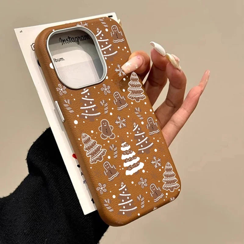 Christmas Tree Matte Leather Phone Case