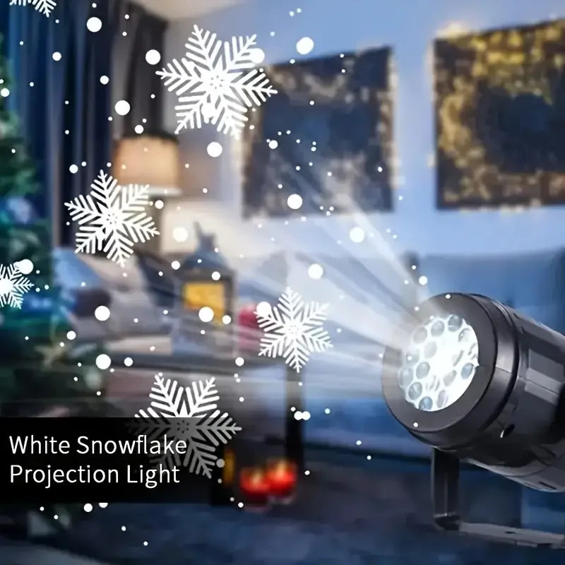 USB Snowflake Projector – Rotating Snow Pattern LED Light