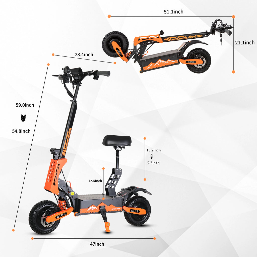 Arwibon GT08 – 5600W Dual Motor Electric Scooter
