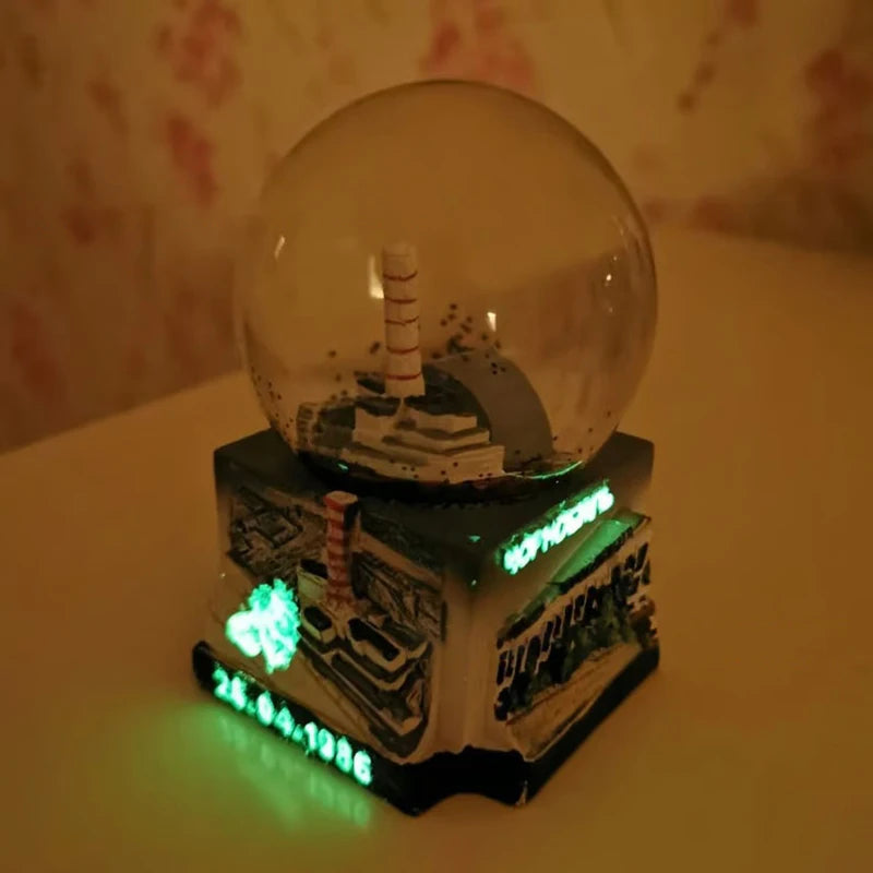 Chernobyl Pripyat Nuclear Power Plant Memorial Snow Globe