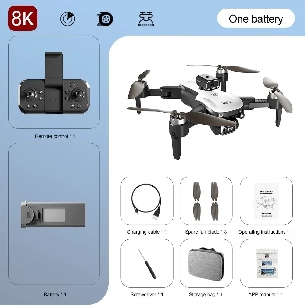 S2S 8K Pro Dual-Camera Brushless Drone – Foldable FPV Quadcopter