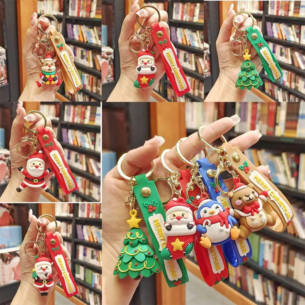 Santa Claus & Elk Christmas Keychain