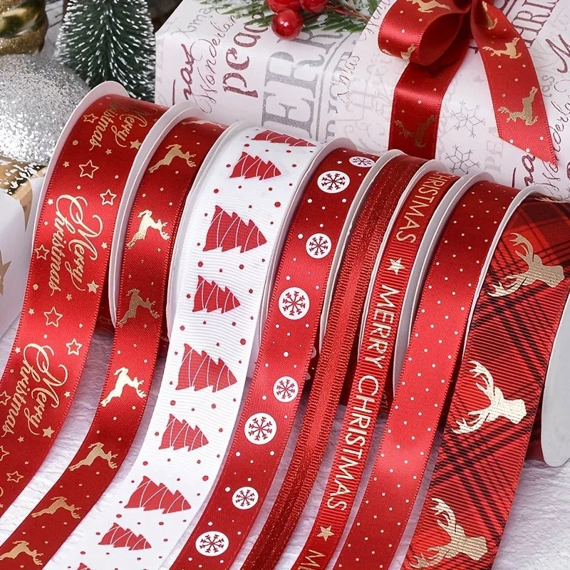 Printed Christmas Ribbon – 5 Yards Polyester Craft Ribbon