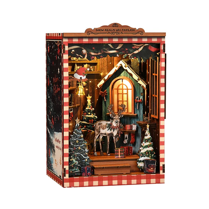 DIY Snow Globe Miniature Book Nook – 3D Wooden Puzzle Kit
