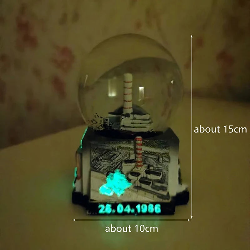 Chernobyl Pripyat Nuclear Power Plant Memorial Snow Globe