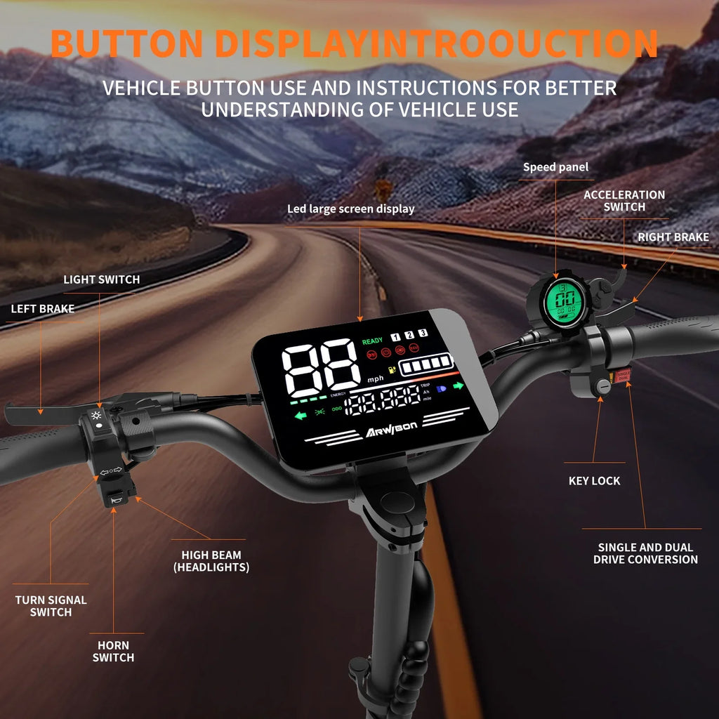 Arwibon GT08 – 5600W Dual Motor Electric Scooter