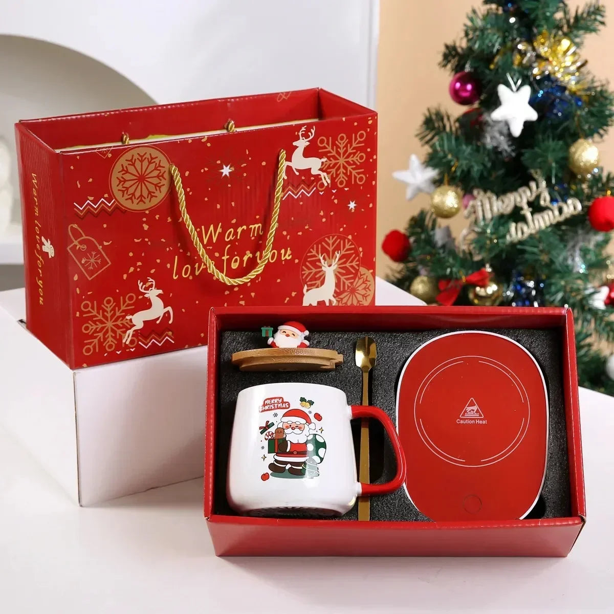 Santa Claus Thermostat Mug Set – 55°C Warm Cup